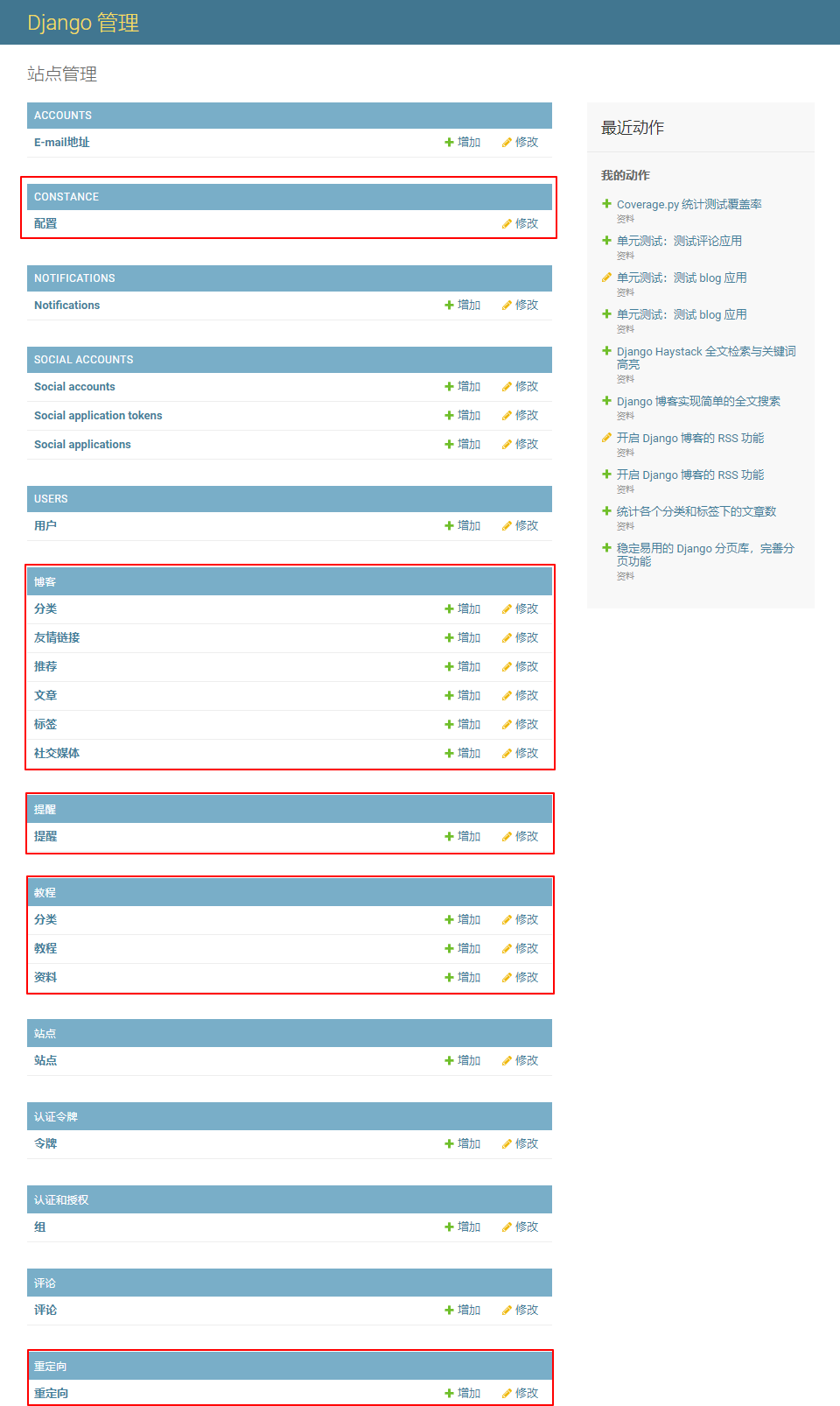 Django 博客后台概览